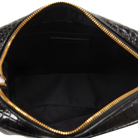 Pre-Loved Saint Laurent Medium Croc Embossed Patent Camera Bag - Picture 5 of 10
